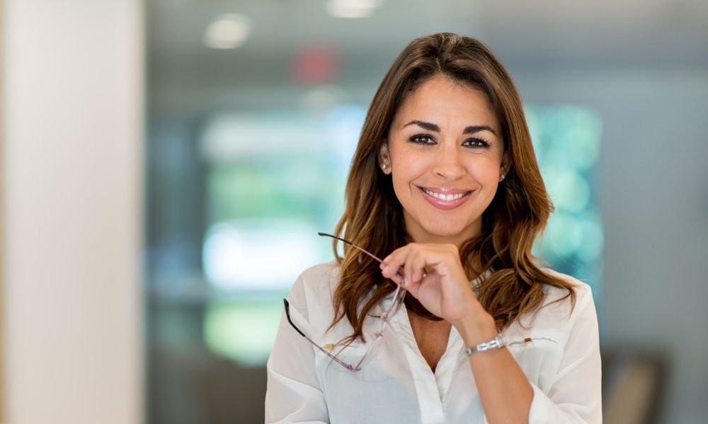 Business Line of Credit: Beautiful business woman smiling